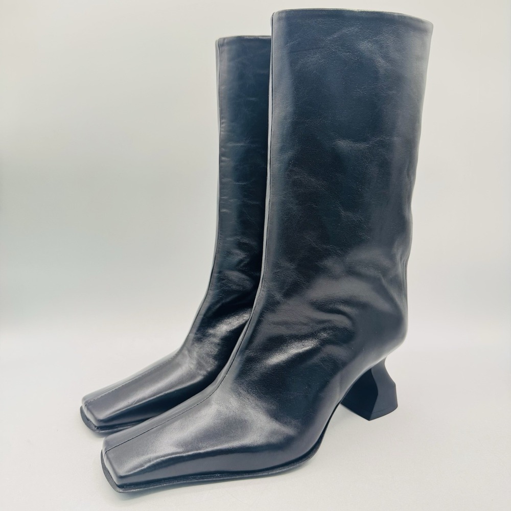 Miista Shona Boots Women's Size 7.5 EU 38 Black Leather